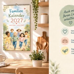 Personalisierter Familienkalender "Unsere Kinder – unsere Zukunft" - mit Logo